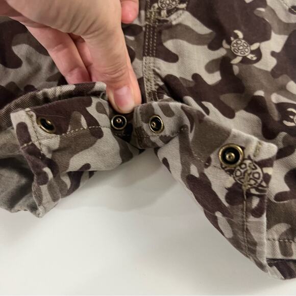 Osh Kosh Sea Turtle Camo Shorteralls Shortalls Overalls 18m - Picture 3 of 5